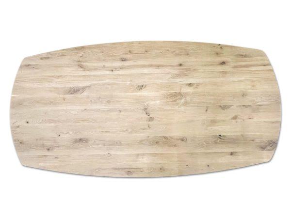 Massief eiken tafel ovaal. Bij Bouwie hebben we verschillende ovale tafelbladen in verschillende houtsoorten, zoals dit massief eiken van 4 cm dik. Altijd volop tafelbladen op voorraad voor mooie prijzen