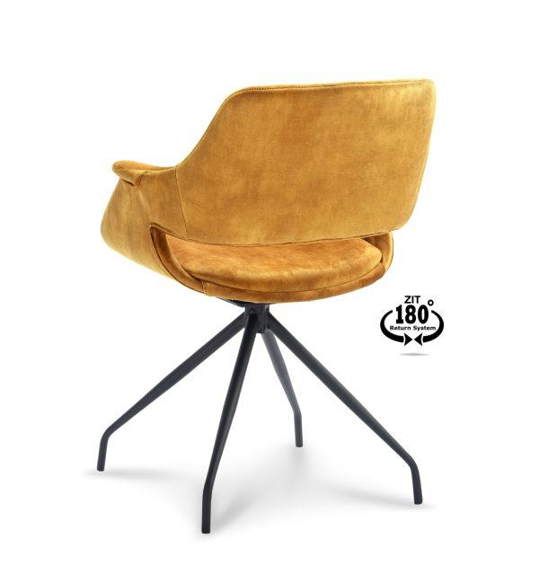 Kilian armstoel kleur Gold, met armleuningen. Deze mooie draaibare stoelen met 'return systeem' zijn voor een mooie prijs te koop bij Bouwie. De stof is Adore en verkrijgbaar in 4 verschillende kleuren. Op voorraad!